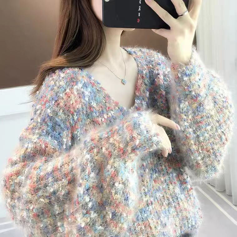 针织衫毛衣 彩点套头衫