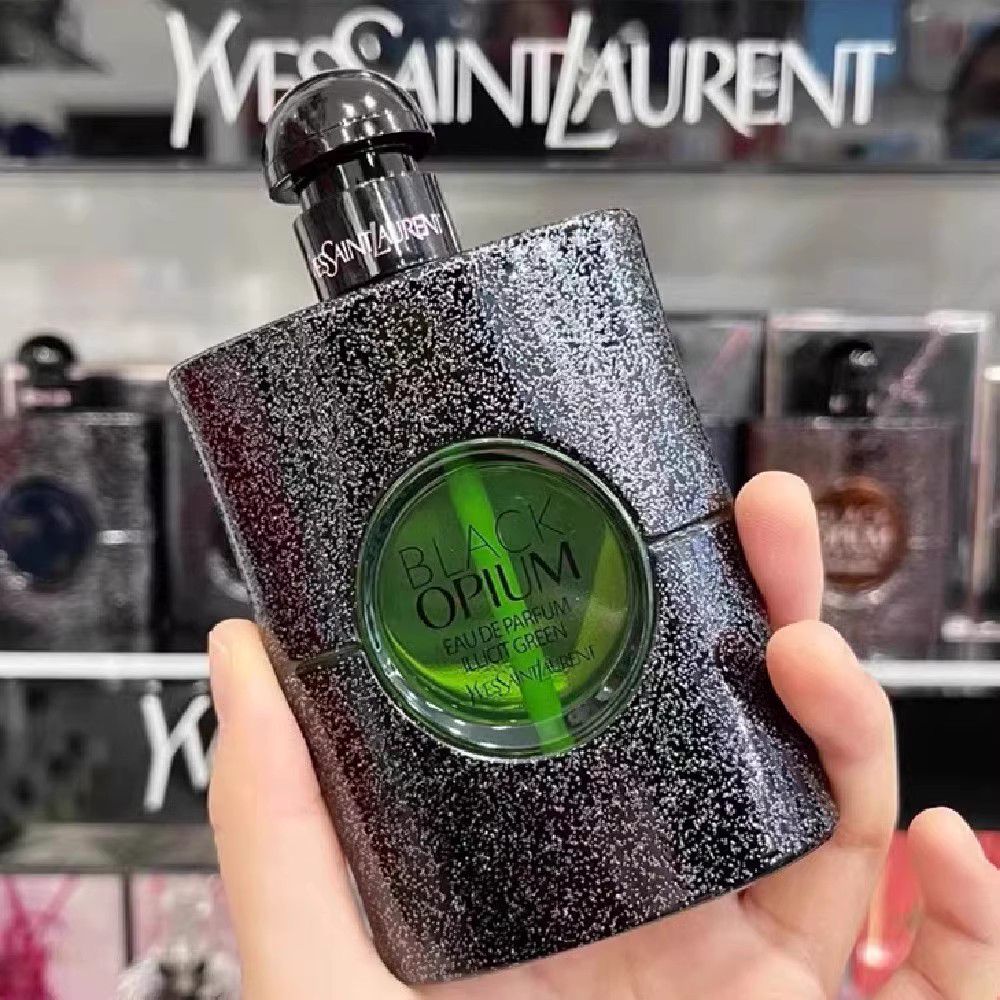 YSL圣罗兰新款BLACK OPIUM黑鸦片绿香水ILLICIT GREEN女士EDP浓香75ML